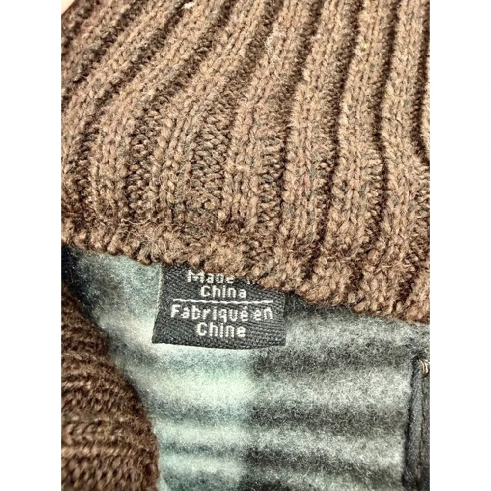 Buffalo David Bitton Men M Brown Marled Full Zip Sweater Fleece Lined Cabin Core